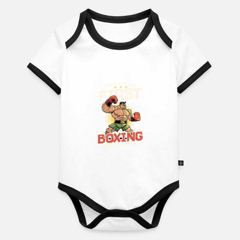 Boxing First Lesson Free Organic Baby Contrasting Bodysuit