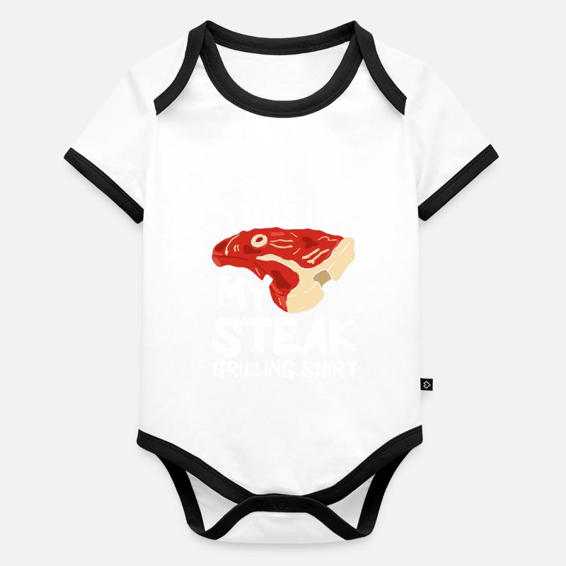 Steak Meat Lover Bbq For Men Organic Baby Contrasting Bodysuit
