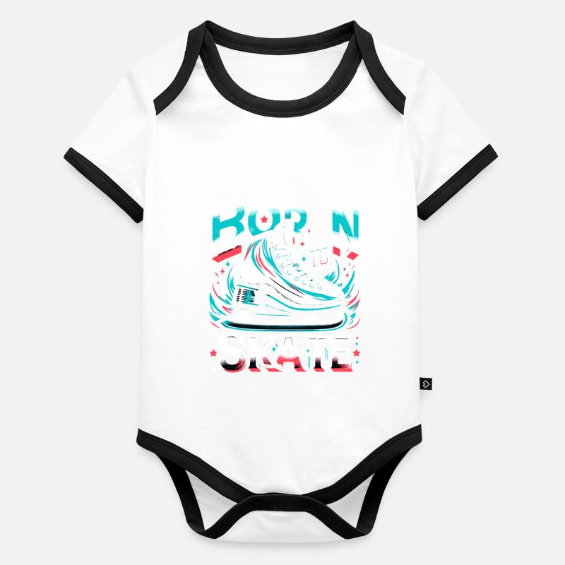Eislaufen Schlittschuhläufer Baby Bio-Kurzarm-Kontrastbody