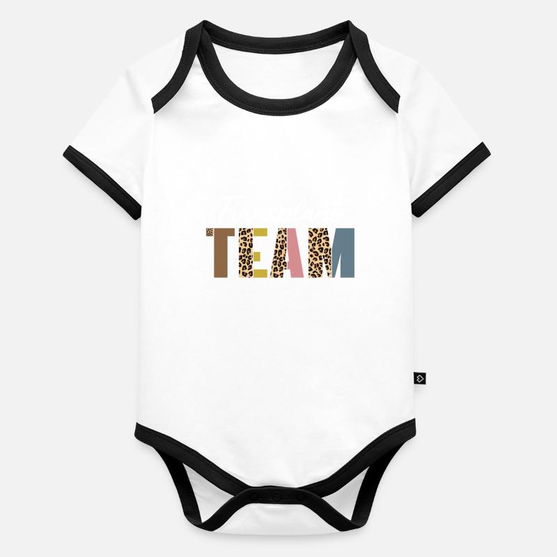 Transplant Team Leopard Pattern Organic Baby Contrasting Bodysuit