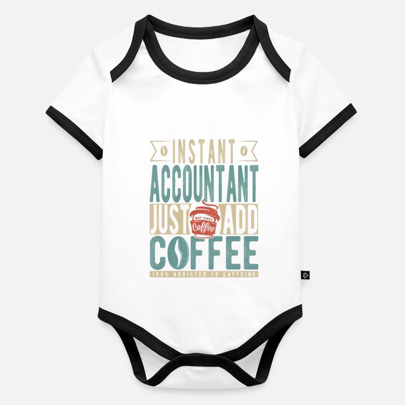 Comptable instantané Il suffit d’ajouter du café Body Bébé bio contrasté manches courtes