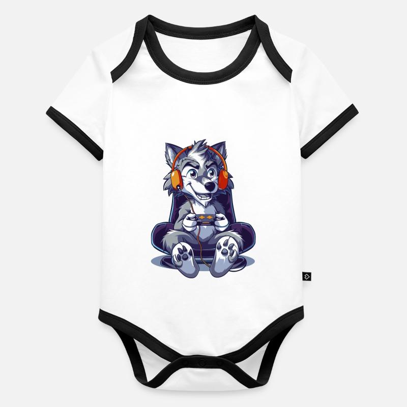 Wolf Videospiel Baby Bio-Kurzarm-Kontrastbody
