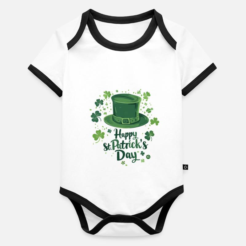 Emerald Top Hat Organic Baby Contrasting Bodysuit