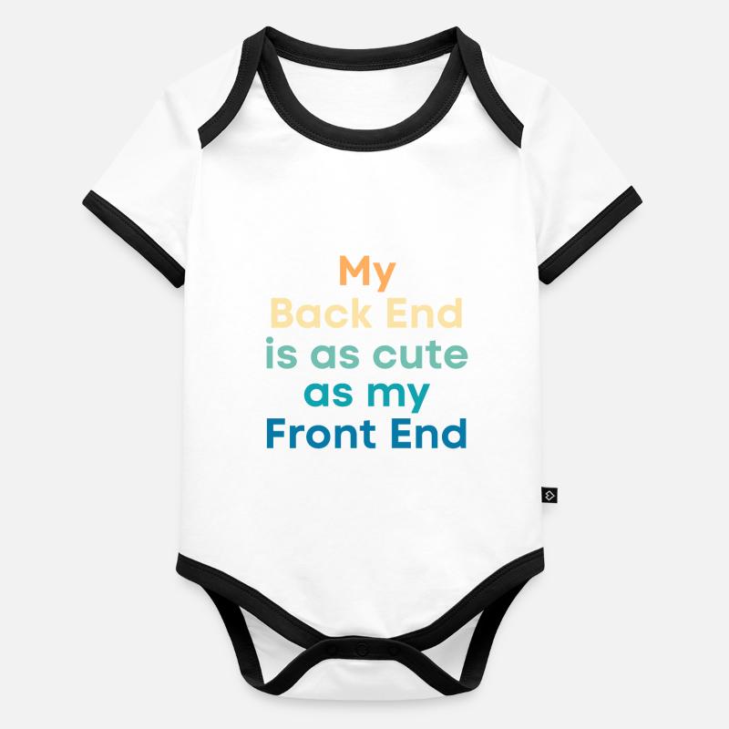 Mon backend est aussi mignon que le mien Body Bébé bio contrasté manches courtes
