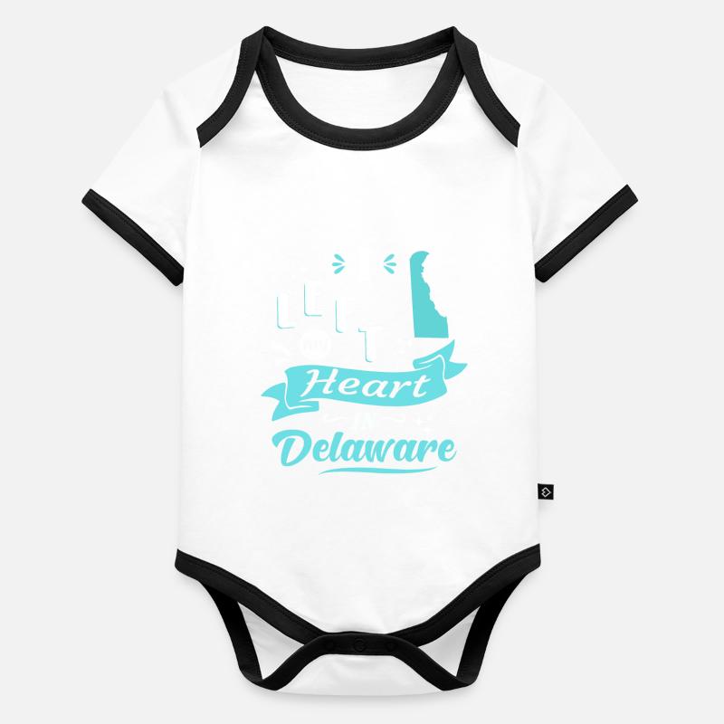 Delaware Souvenir amour Body Bébé bio contrasté manches courtes