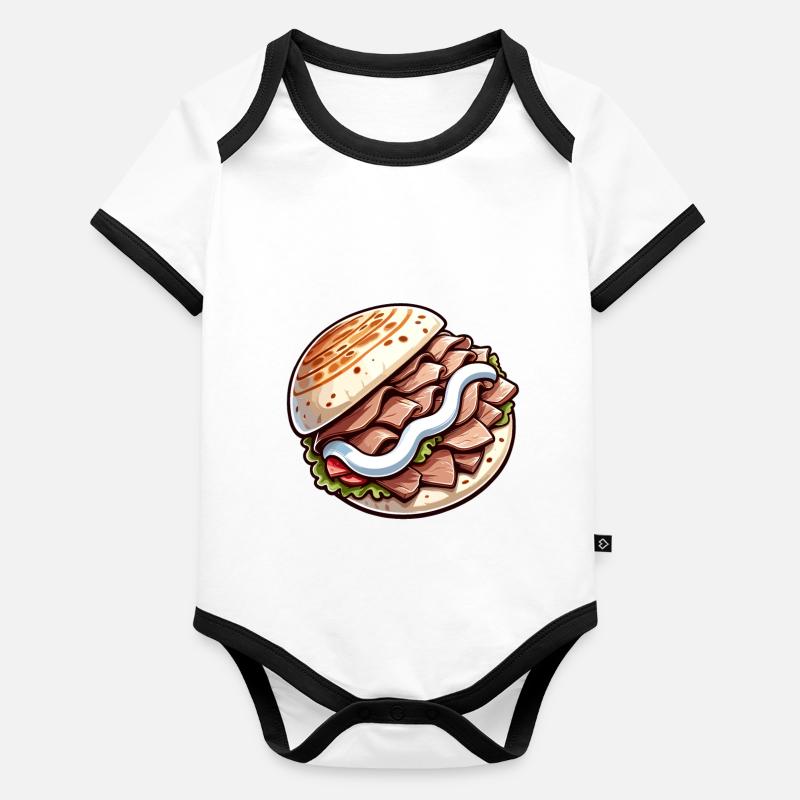 Doner kebab dans un style comique Body Bébé bio contrasté manches courtes
