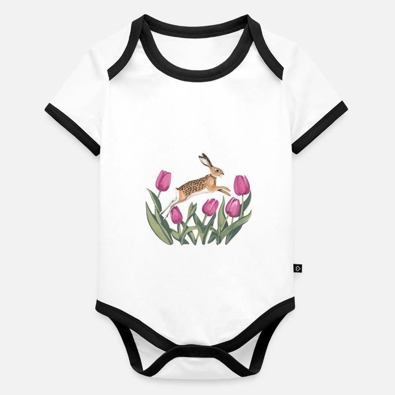 Ostara Eostre équinoxe sorcière déesse païenne rituels Body Bébé bio contrasté manches courtes