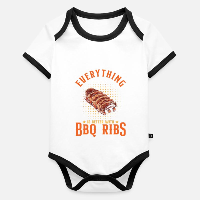 Everything Is Better With BBQ Ribs Organic Baby Contrasting Bodysuit
