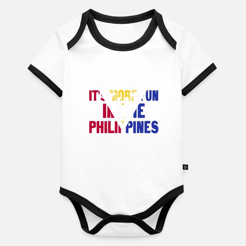 It's More Fun In The Philippines Organic Baby Contrasting Bodysuit