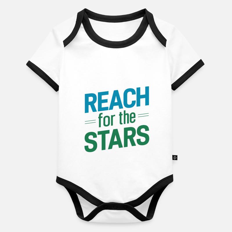 ATTEIGNEZ LES ÉTOILES Body Bébé bio contrasté manches courtes