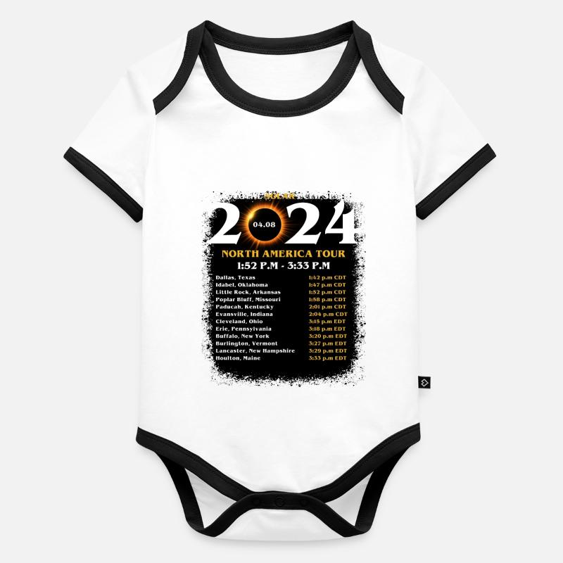 Total Solar Eclipse Totality April 8 2024 North Organic Baby Contrasting Bodysuit