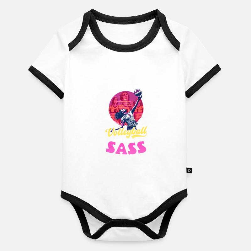 Volleyball serviert einige mit einer Beilage von Frechheit Baby Bio-Kurzarm-Kontrastbody