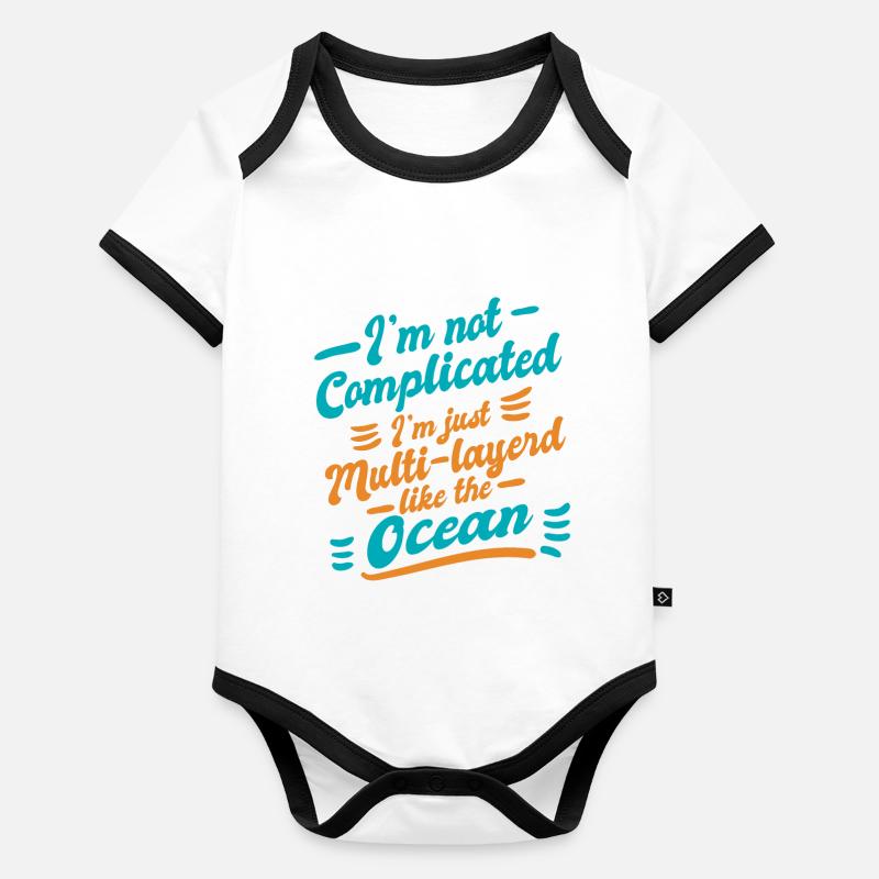 Non-complicated multi-layered ocean Organic Baby Contrasting Bodysuit