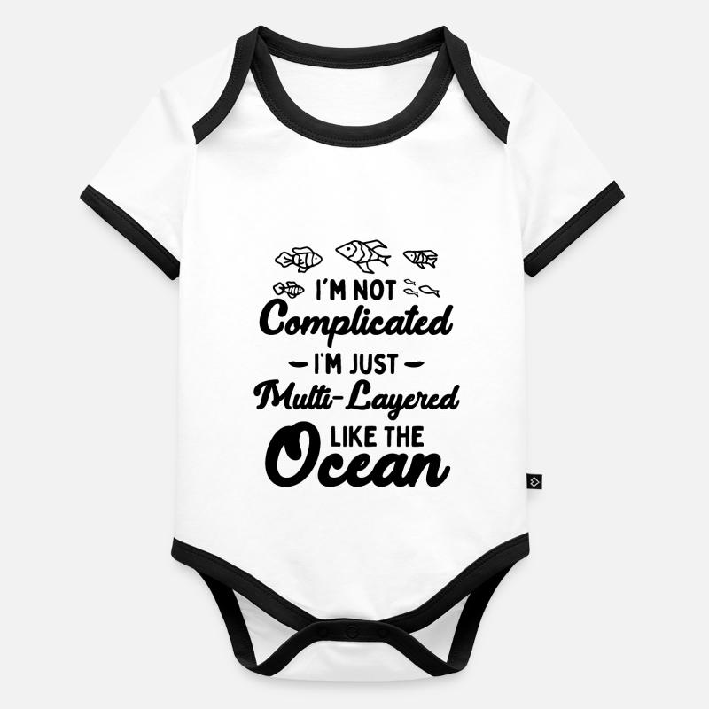 Non-complicated multi-layered ocean Organic Baby Contrasting Bodysuit