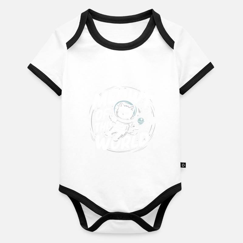 Cat, Astronaut, Astronomy, Outer Solar System Organic Baby Contrasting Bodysuit