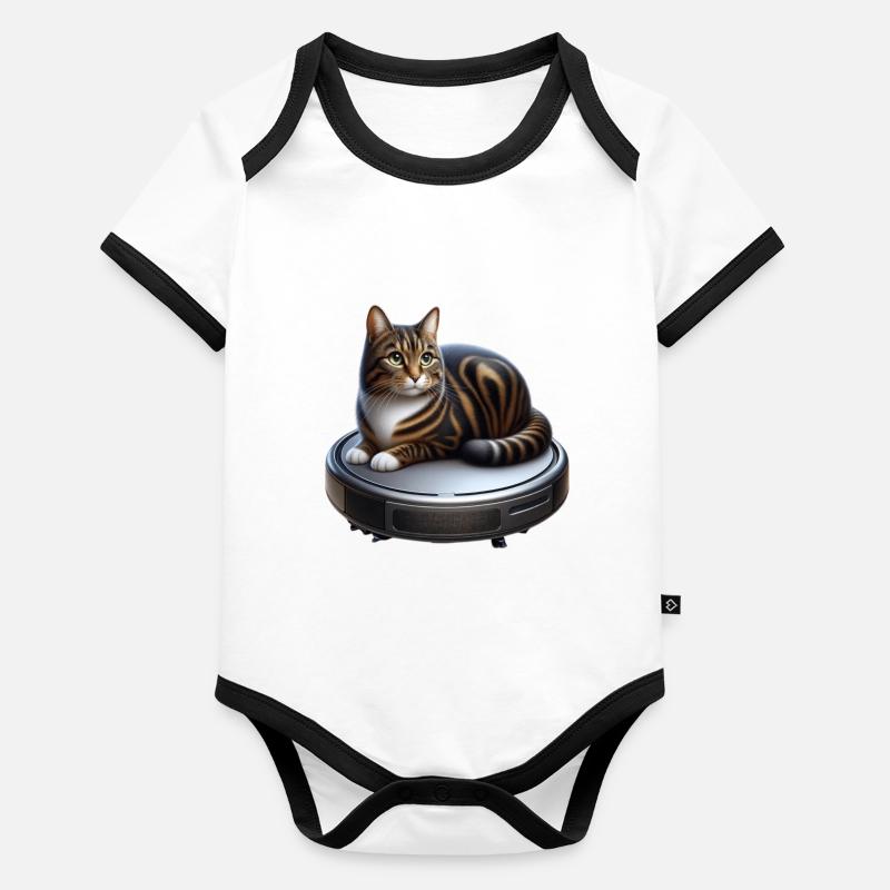 Vacuum Cleaner Driver Kitten Lover Organic Baby Contrasting Bodysuit