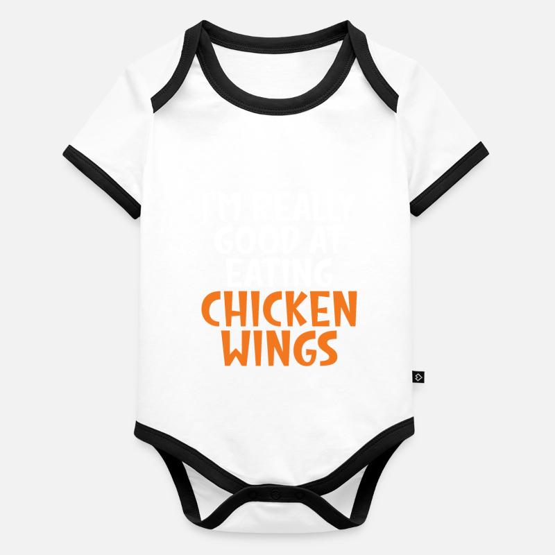 Cadeaux d’ailes de poulet Body Bébé bio contrasté manches courtes