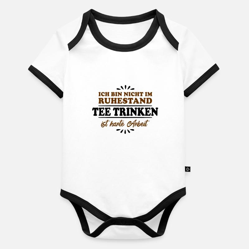 Ruhestand Rentner Pensioner Tee-trinken Baby Bio-Kurzarm-Kontrastbody