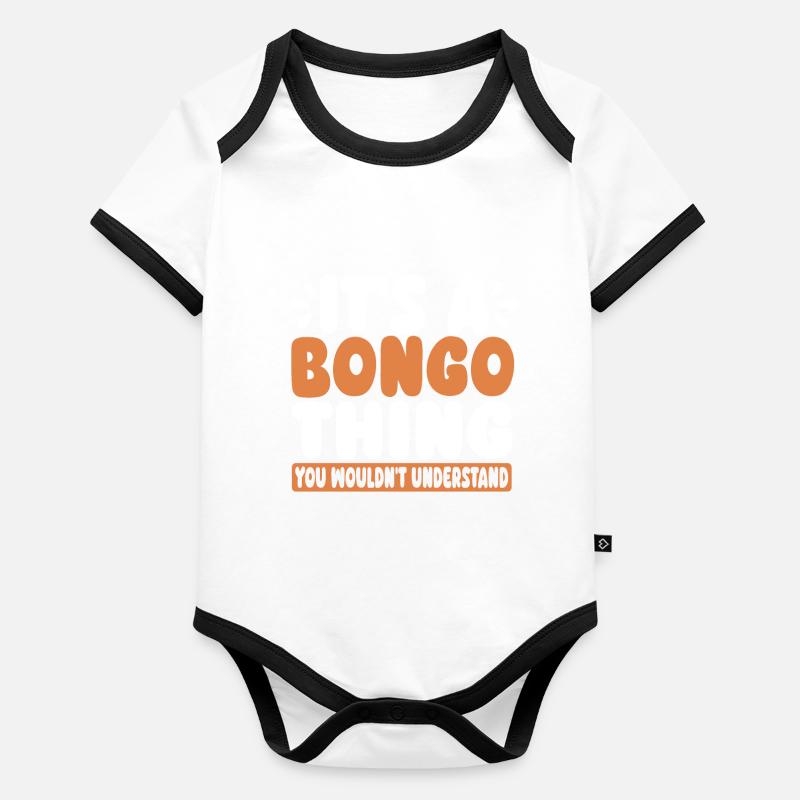 Cadeau de musique Bongo Body Bébé bio contrasté manches courtes