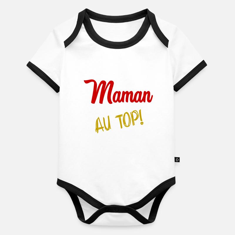 FÊTE DES MÈRES Body Bébé bio contrasté manches courtes