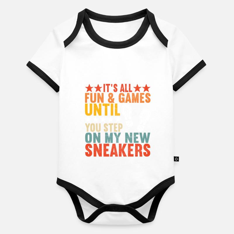 Sneakerhead Collectionneur de baskets Body Bébé bio contrasté manches courtes