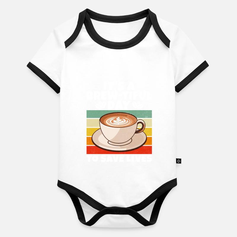Coffee Gifts Baby Bio-Kurzarm-Kontrastbody