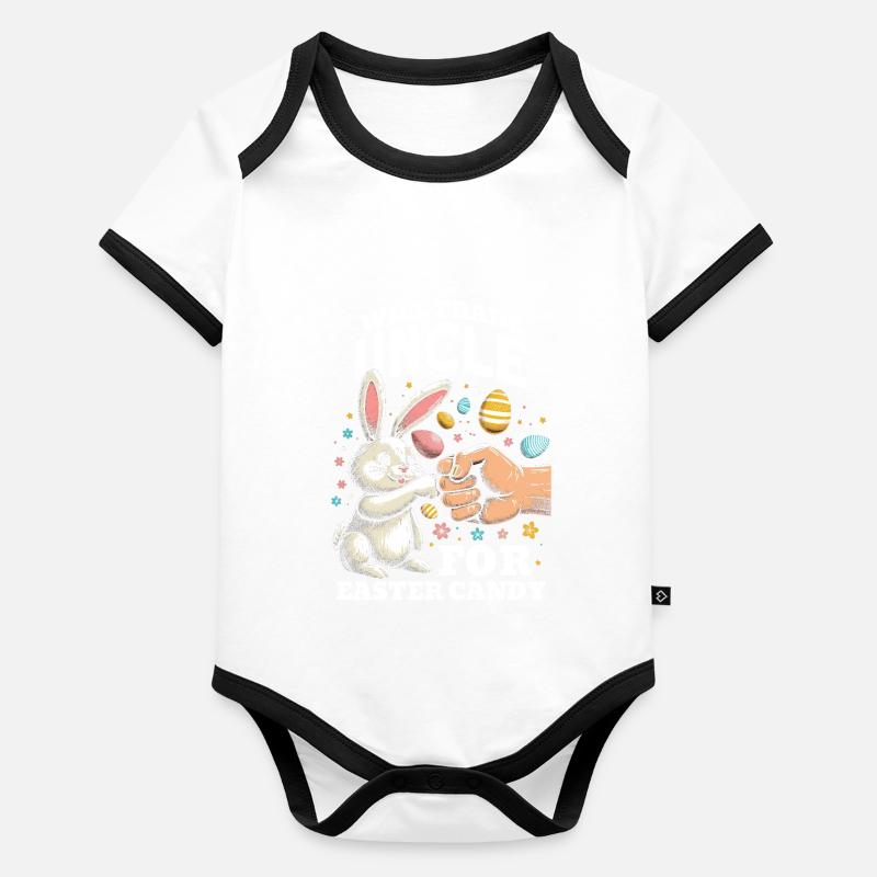 Will Trade Uncle For Easter Candy Baby Bio-Kurzarm-Kontrastbody