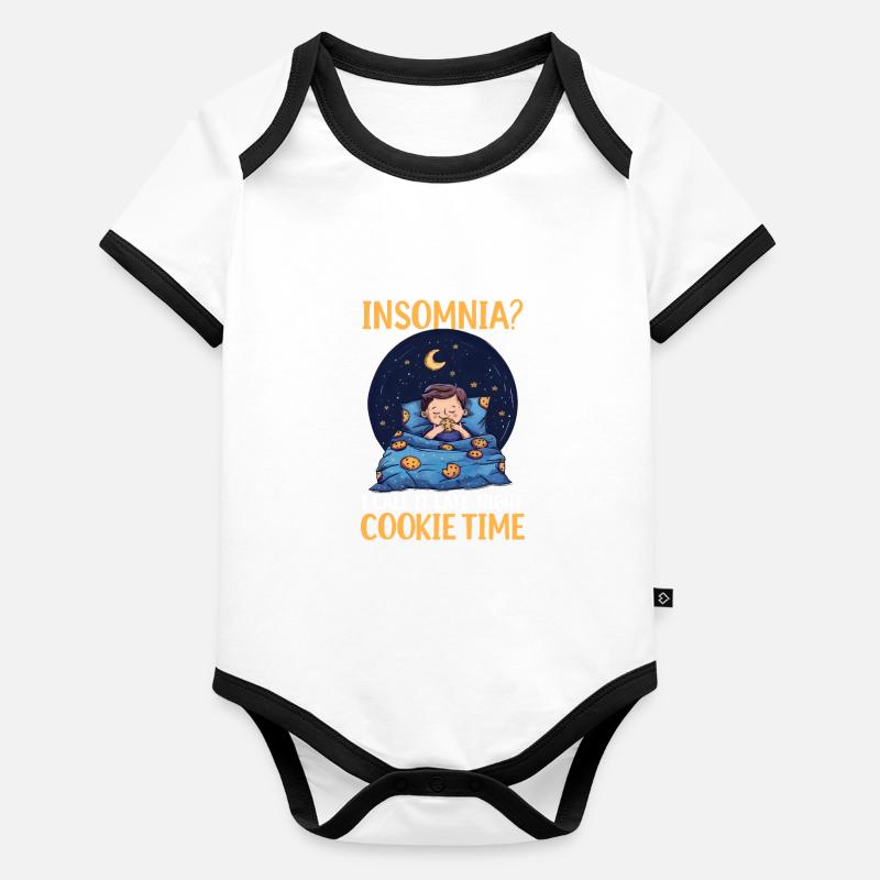 Cookie Lover Insomnia? Late-Night Cookie Time Organic Baby Contrasting Bodysuit