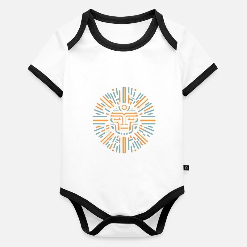 Petroglyph Rock Art Ancient Rock Drawing Indian Baby Bio-Kurzarm-Kontrastbody