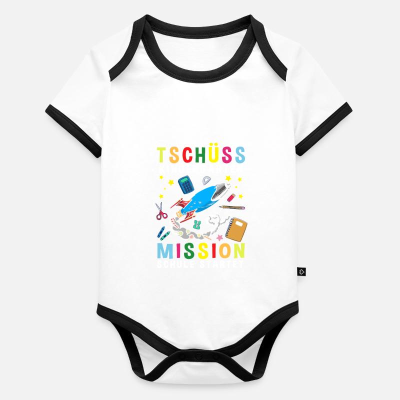 Bye Bye Kindergarten Mission School Starts Organic Baby Contrasting Bodysuit