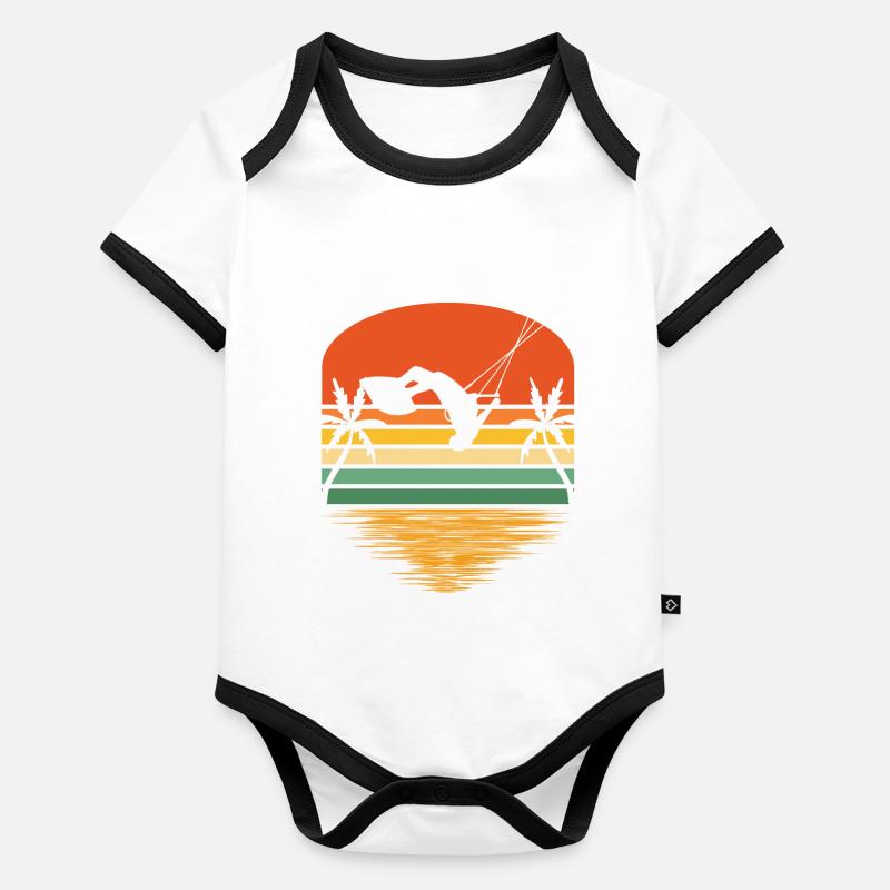 Kitesurf Body Bébé bio contrasté manches courtes