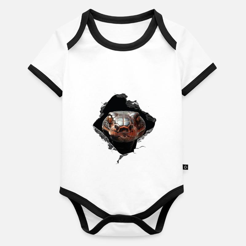Schlange Baby Bio-Kurzarm-Kontrastbody