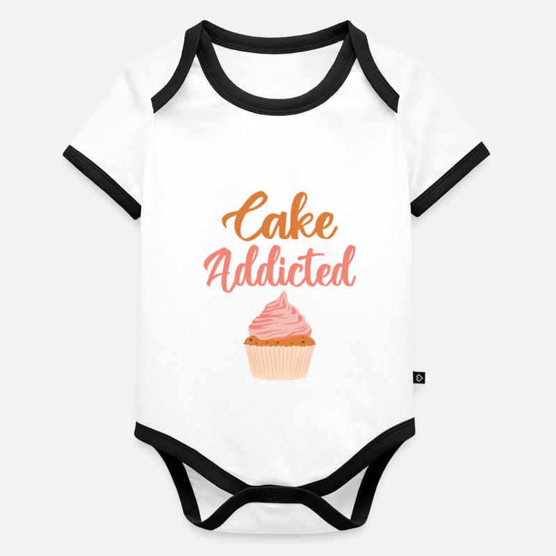 Cake Lover Cake Gift Organic Baby Contrasting Bodysuit