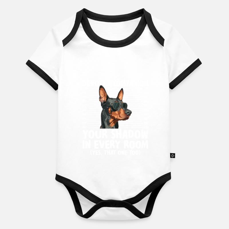 Doberman COMPAGNON DÉVOUÉ VOTRE OMBRE Drôle Body Bébé bio contrasté manches courtes