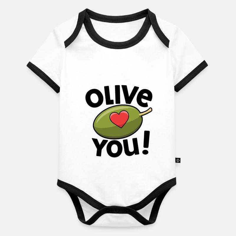 OLIVE VOUS Body Bébé bio contrasté manches courtes