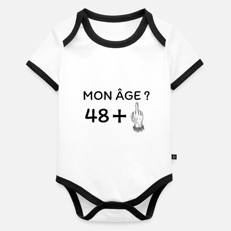 mon âge 49 Body Bébé bio contrasté manches courtes