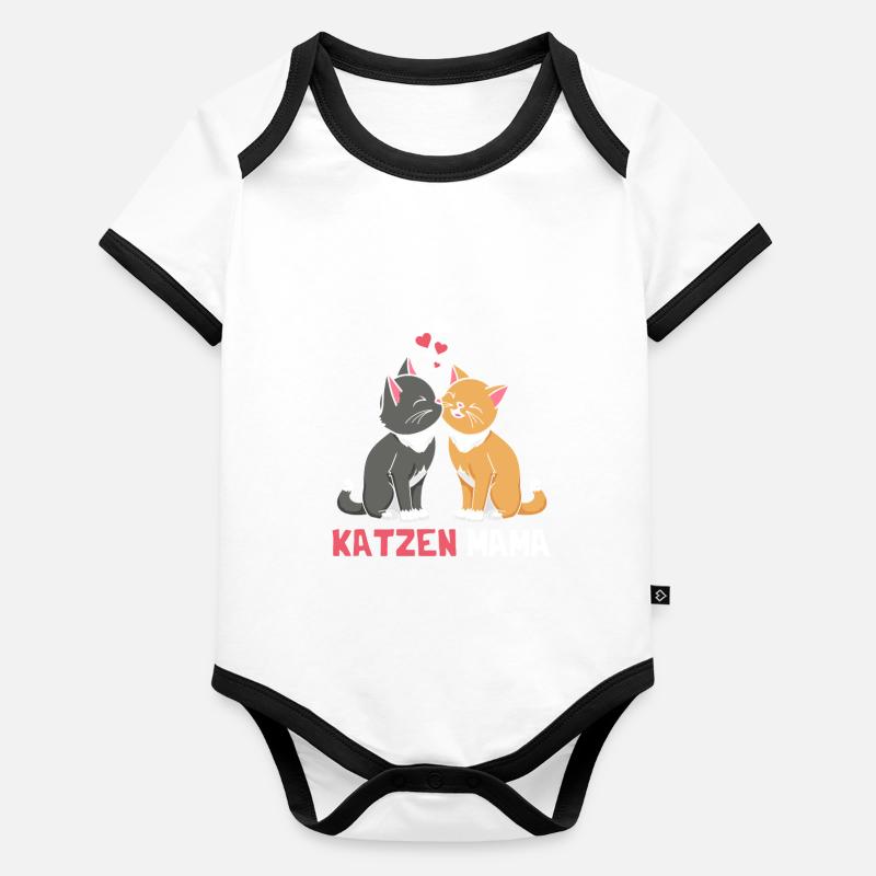 Meilleure maman chat Body Bébé bio contrasté manches courtes