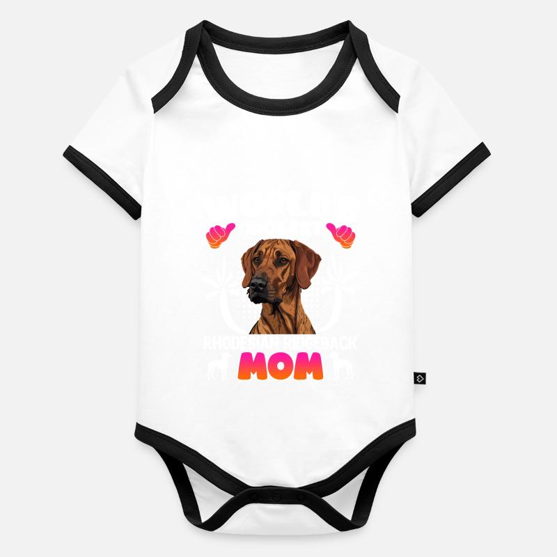 Rhodesian Ridgeback LA MAMAN RIDGEBACK LA PLUS COOL DU MONDE Body Bébé bio contrasté manches courtes