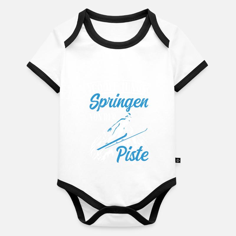 Cool Guys Sauter Des Pistes Vacances De Ski Skisp Body Bébé bio contrasté manches courtes