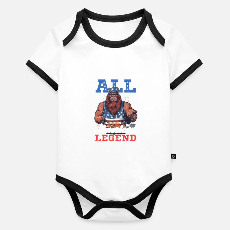 4. Juli BBQ All American Legend Baby Bio-Kurzarm-Kontrastbody