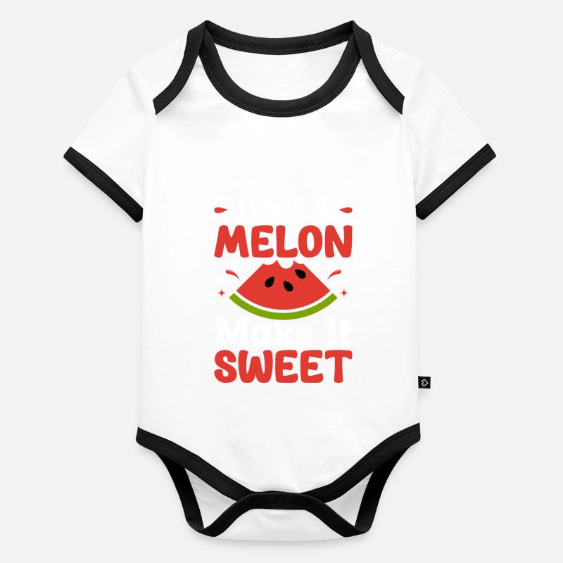Melon Poison Body Bébé bio contrasté manches courtes