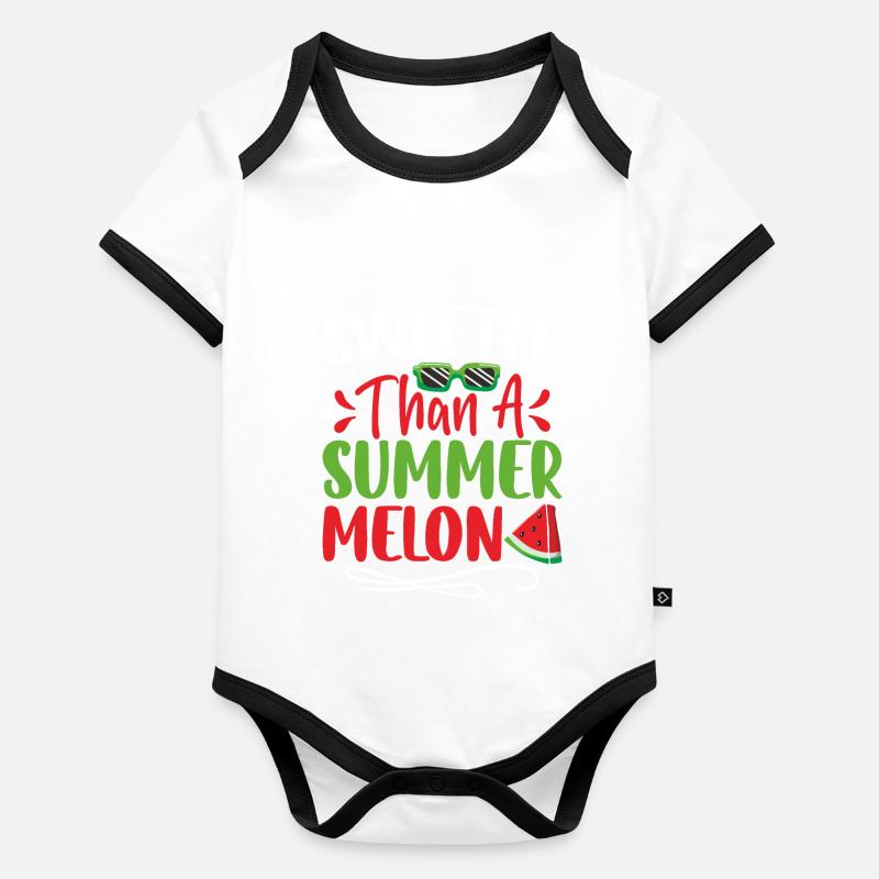 Melon Poison Body Bébé bio contrasté manches courtes