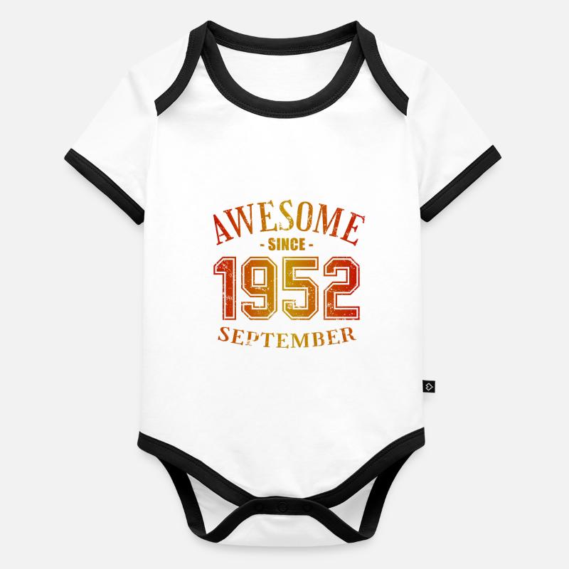 September 1952 - Geburtstag im September Awesome Baby Bio-Kurzarm-Kontrastbody