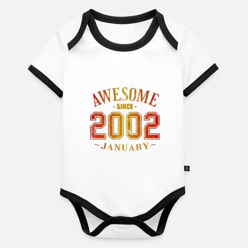 Janvier 2002 - Anniversaire en janvier Génial Body Bébé bio contrasté manches courtes