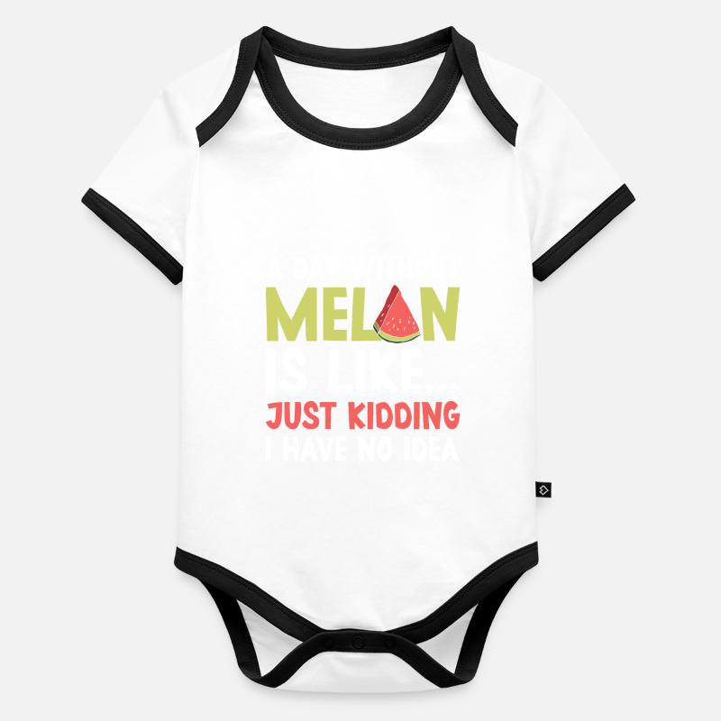 Melon Poison Body Bébé bio contrasté manches courtes