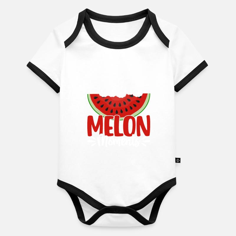Melon Poison Body Bébé bio contrasté manches courtes