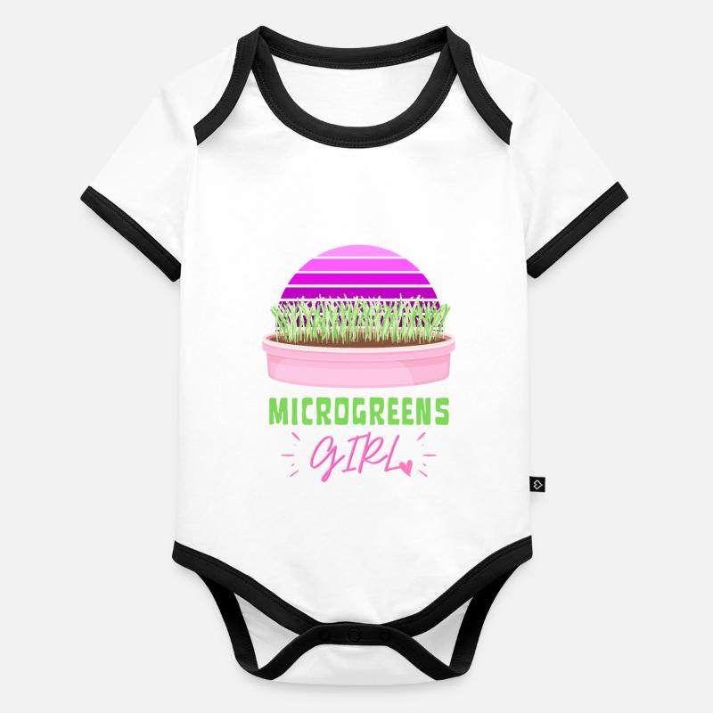 MICROGREENS MÄDCHEN | Urban Gardening Sprossen Baby Bio-Kurzarm-Kontrastbody