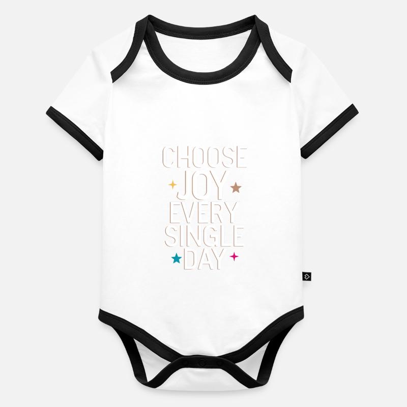 Wähle Freude An Jedem Einzelnen Tag Baby Bio-Kurzarm-Kontrastbody
