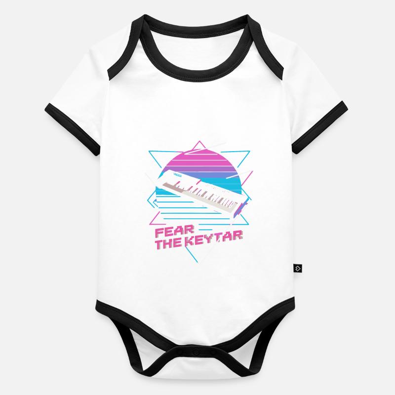 Keytar Keyboard Gift Organic Baby Contrasting Bodysuit