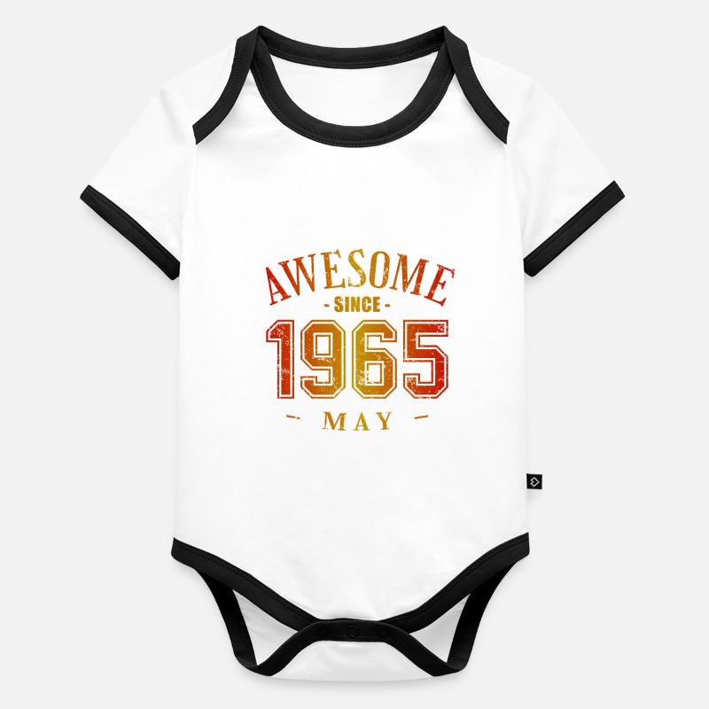 May 1965 - Geburtstag im Mai Awesome Baby Bio-Kurzarm-Kontrastbody